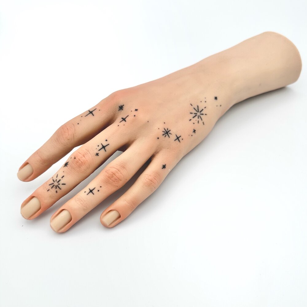 ANAIS Practice LifeLike Full Hand TATTOO "TWINKLE STARS"